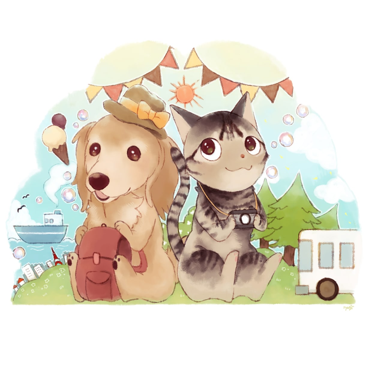 ちびキャラ*ペットや動物デフォルメイラスト描きます 【商用利用可】ゆるく可愛く使いやすく、ちびキャラ化 イメージ6