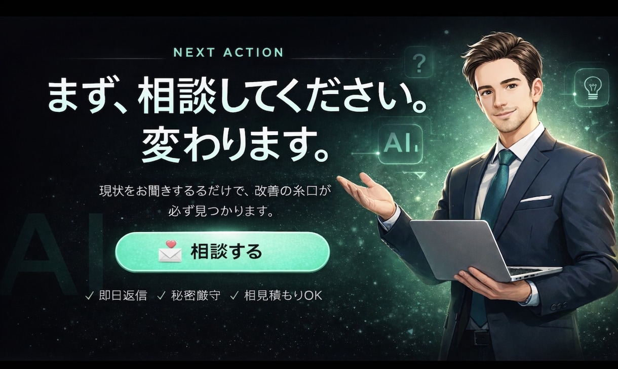 AI活用のお悩み相談承ります AI導入から活用まで丁寧にサポート致します。 イメージ1
