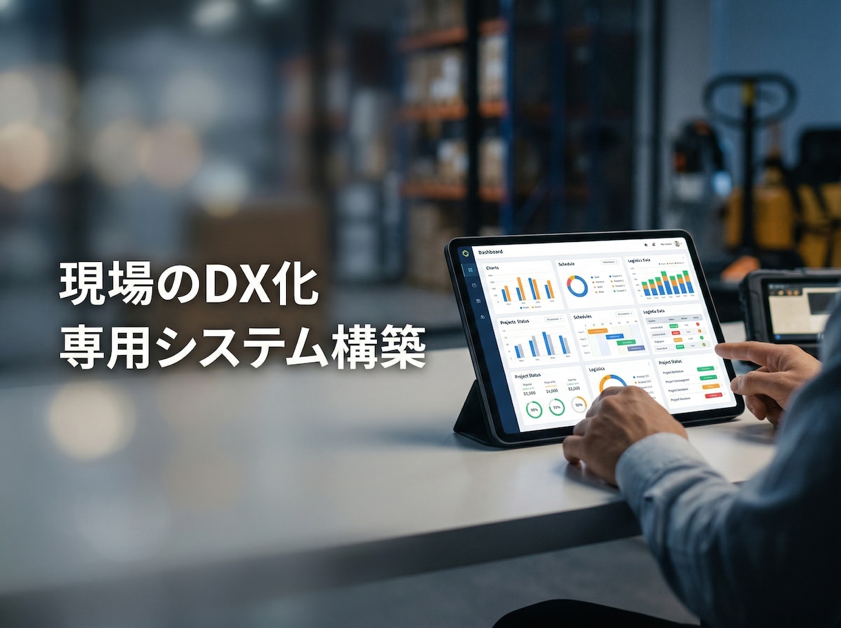現場のアナログ業務を無くす専用システムを構築します 運送・サロン・建設等、現場に合わせた業務基幹システムを開発 イメージ1