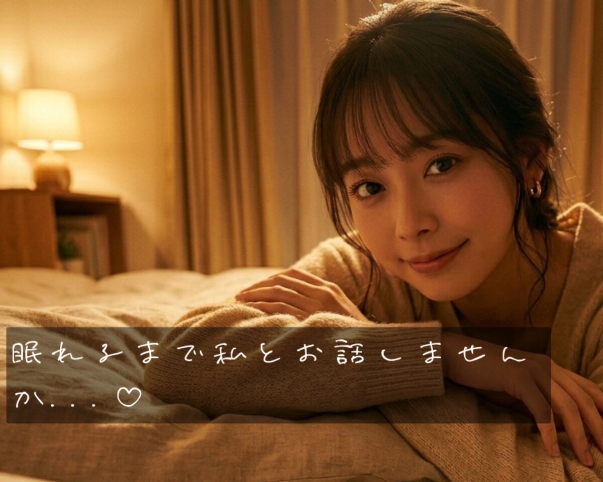 今日もお疲れ様でした。眠れないあなたに寄り添います 眠れるまでずっとそばにいます、安心しておやすみなさい。 イメージ1