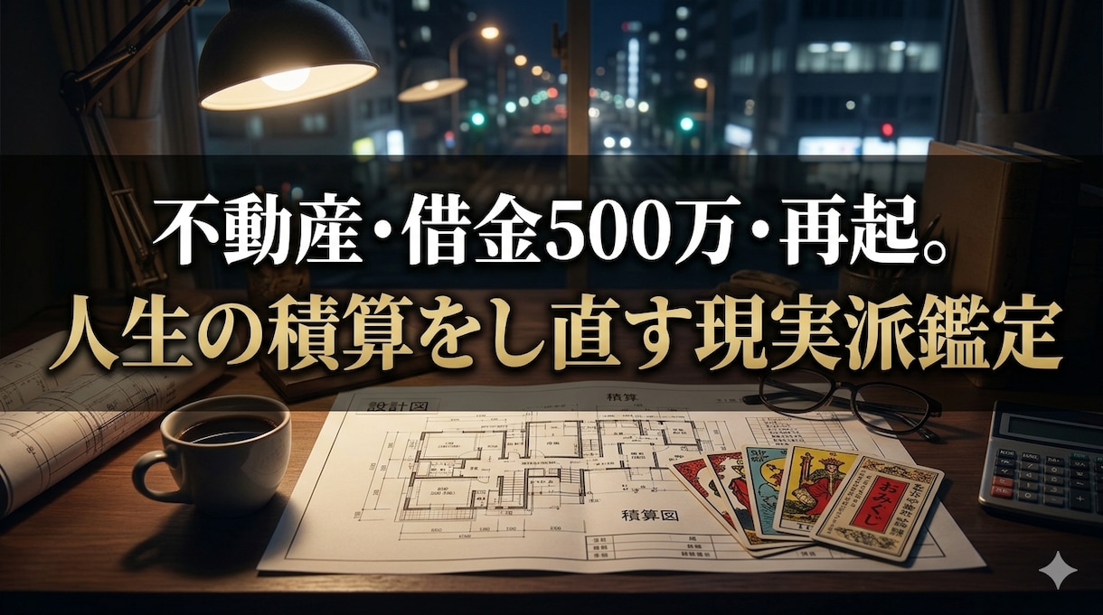 不動産・借金・再起　どん底から人生を積算します 【不動産・借金・再起】どん底から人生を積算し直す現実派鑑定 イメージ1