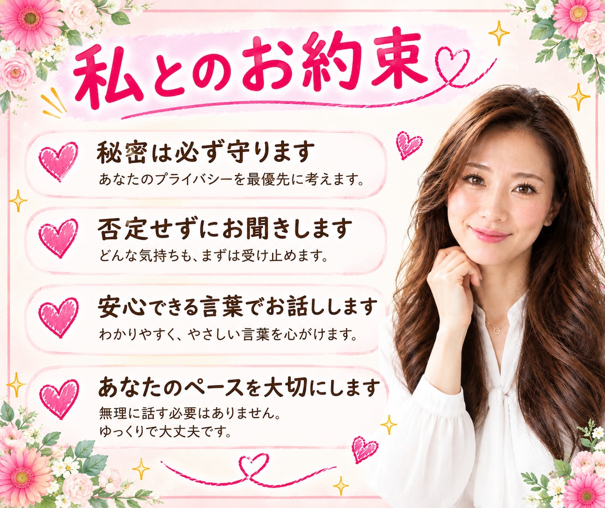 40代・50代同世代のあなたのお話優しく傾聴します 今すぐ電話相談/更年期/夫婦関係/介護/不安/愚痴聞きOK イメージ6