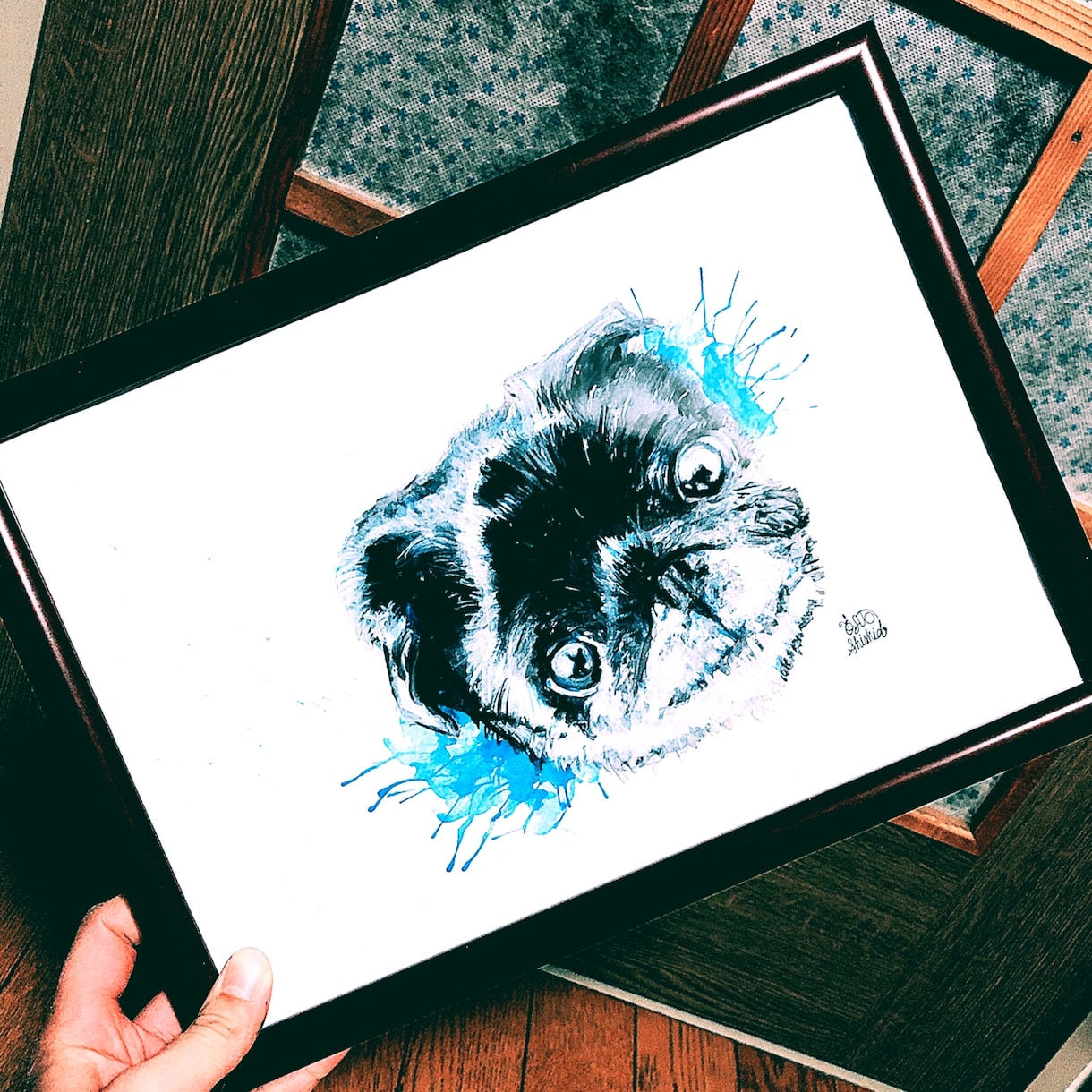 あなたのペットキャンバスに描きます キャンバスにアクリル絵の具でペットを可愛く描きます。 イメージ7
