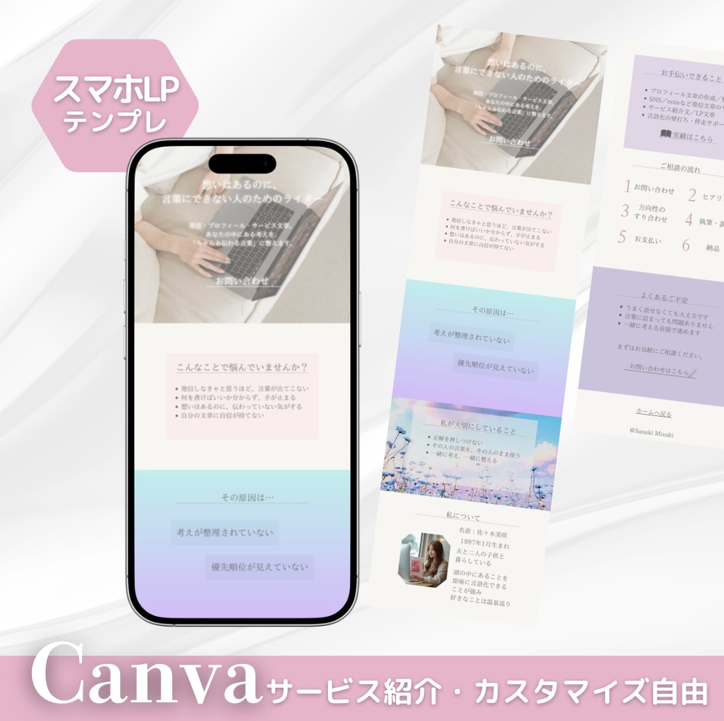 自分で更新できCanvaLPテンプレート販売します 【サービス紹介用・カスタマイズ自由】CanvaLPテンプレ イメージ1