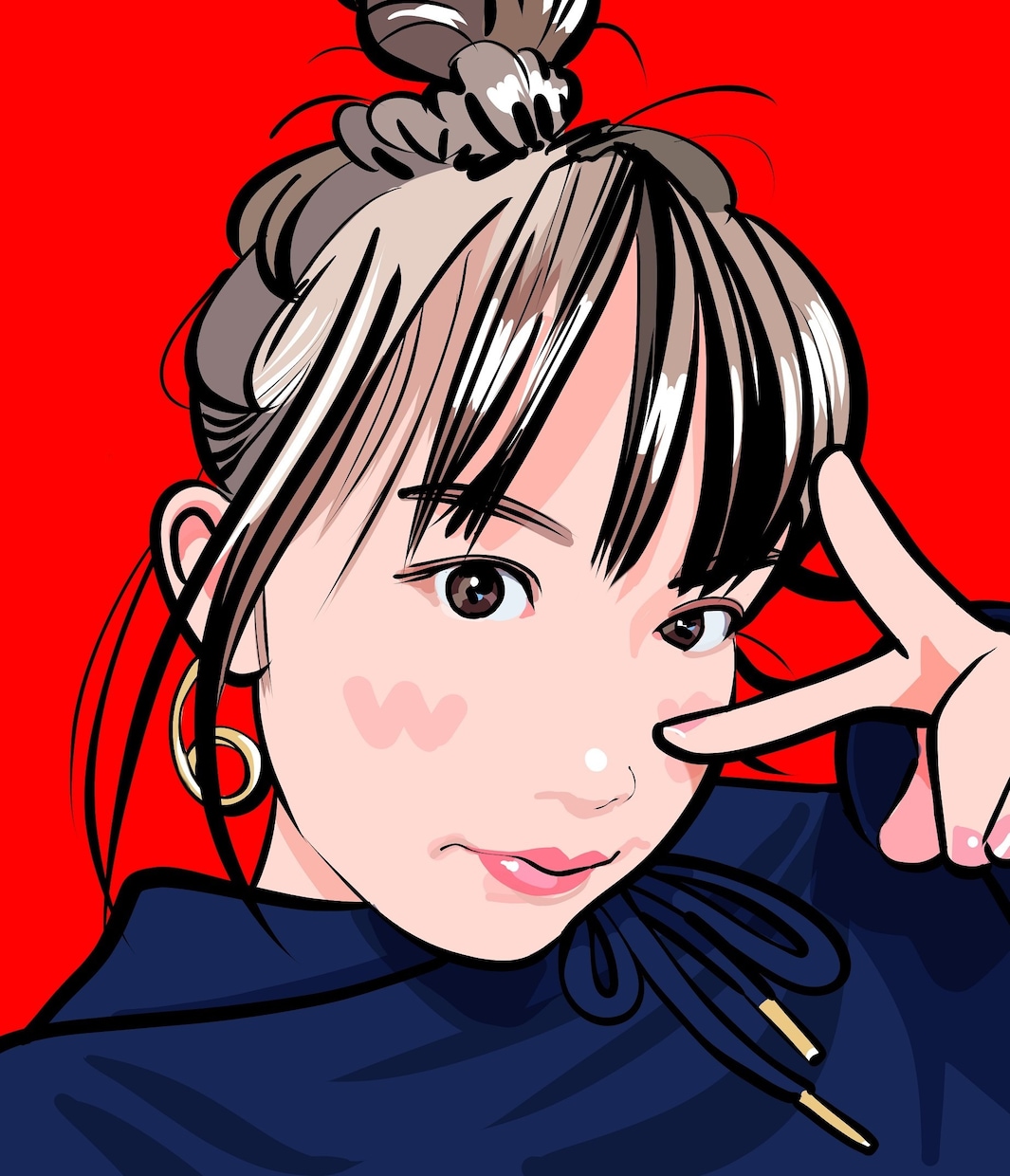 セル画風の彩色で似顔絵描きます くっきりした輪郭と色で小さなアイコンでも視認性バッチリ。 イメージ1