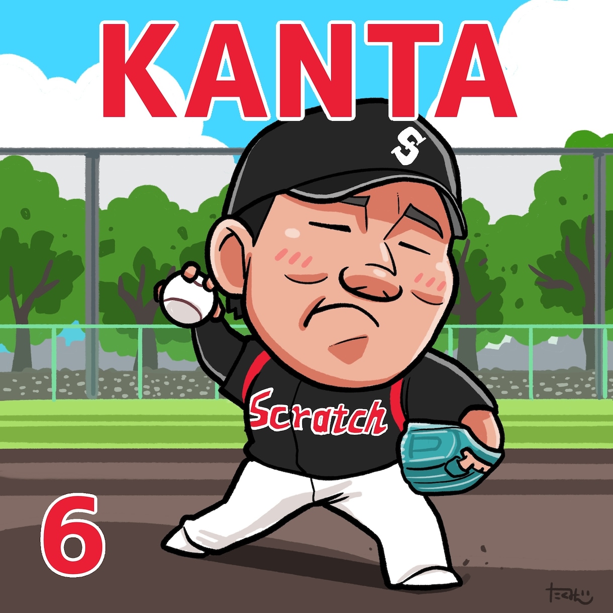 カッコ可愛い！スポーツ似顔絵イラスト描きます プロスポーツのグッズの様なカッコ可愛い似顔絵お描きします！ イメージ5