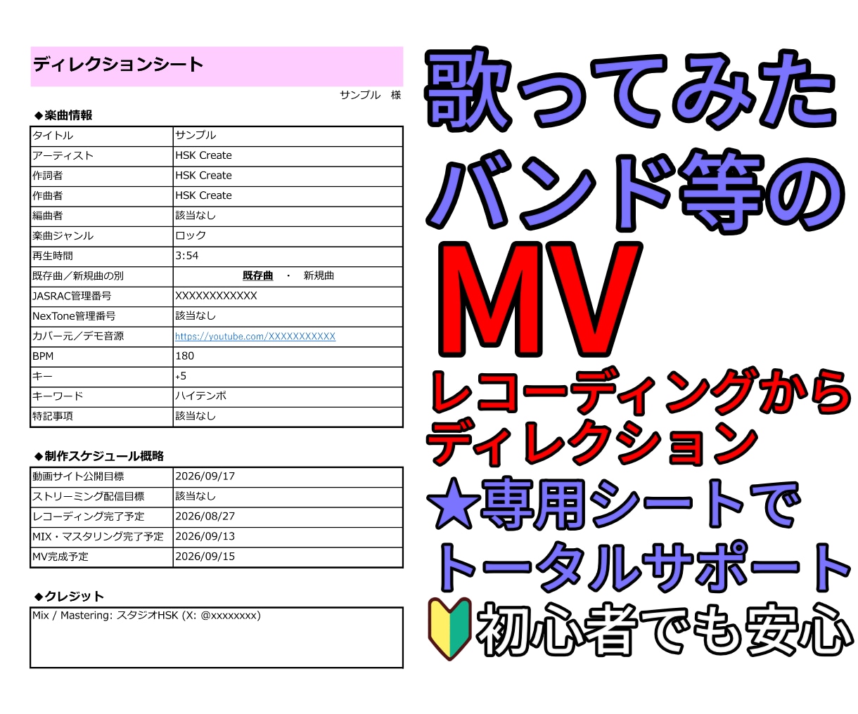 レコーディングからMVまでをトータルサポートします はじめての歌ってみた・バンドの活動をサポートします イメージ1