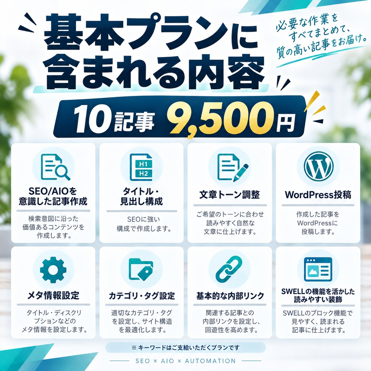 3名限定✦SEO×AIOブログを自動更新します SEOとAI検索を意識しブログ更新を効率化します イメージ3