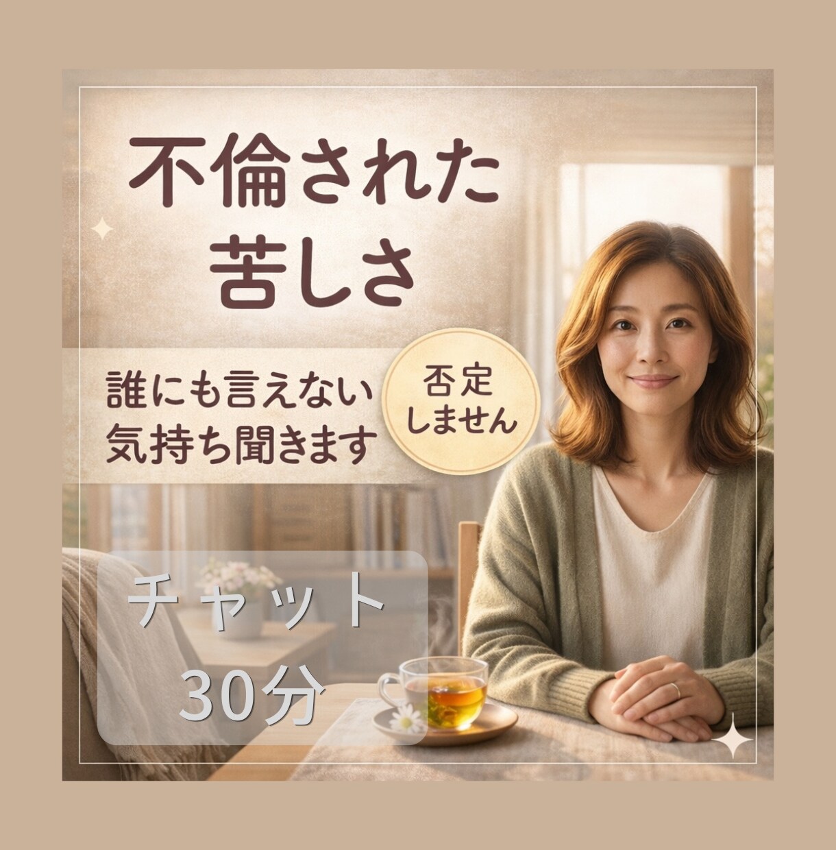 不倫された苦しさ誰にも言えない気持ち聞きます 内容がまとまっていなくても大丈夫です。 イメージ1