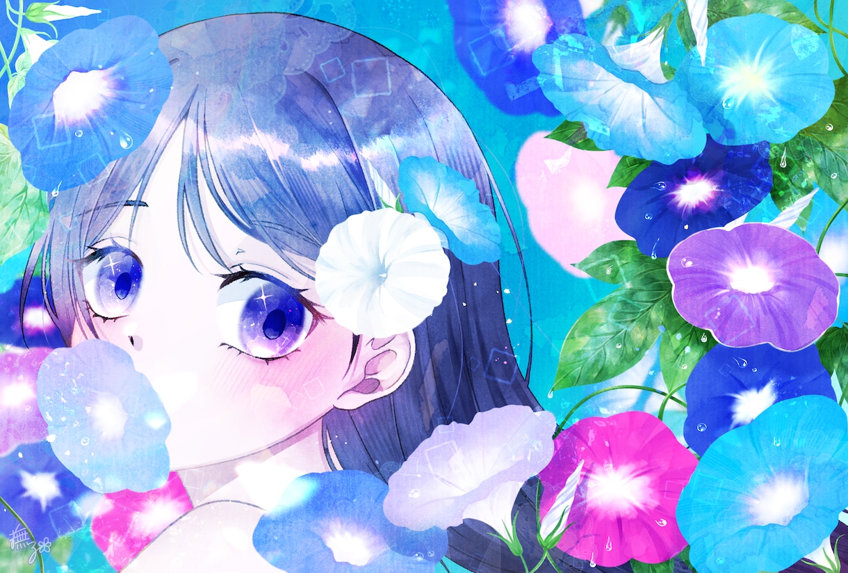 透明感抜群な儚げイラスト描きます 配信用サムネイルやSNSアイコンTRPG立ち絵MVイラスト等 イメージ1