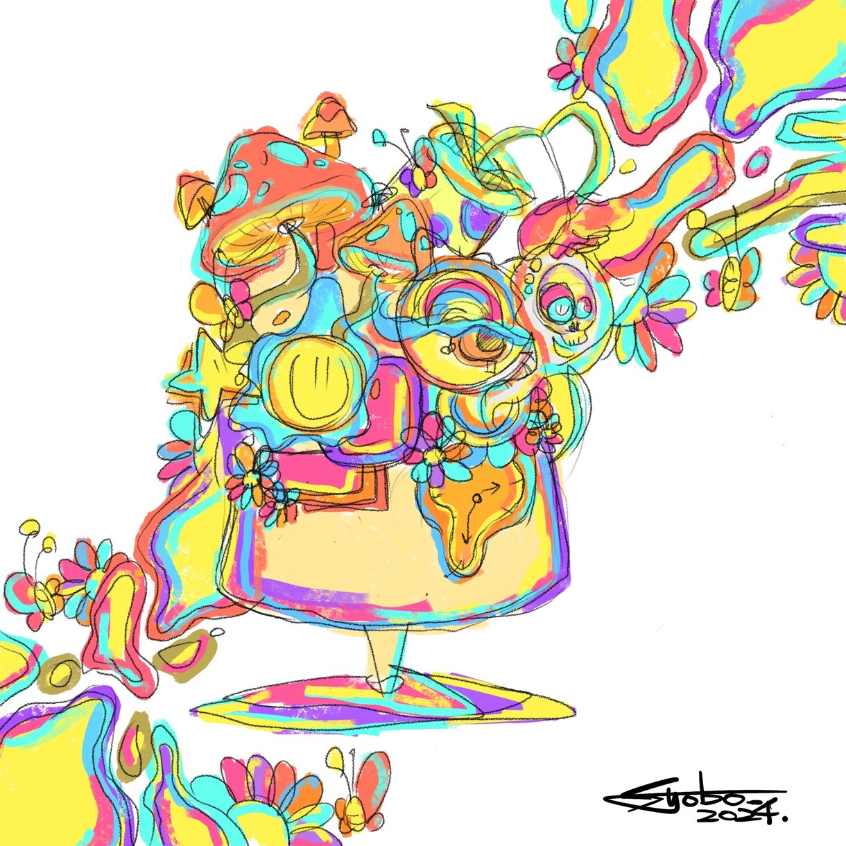 お客様とコラボして世界に一つの絵画をお描きします syoboartのfaceシリーズを手に入れませんか？ イメージ4