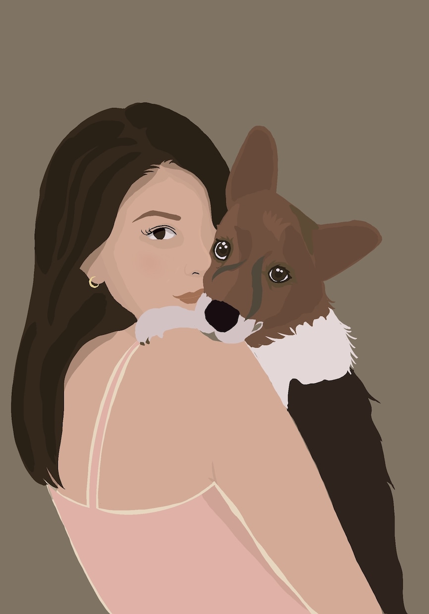 即日対応！アイコン等に！ペット似顔絵を描きます 海外風でおしゃれに♪愛犬や飼い主様の似顔絵を！ イメージ5
