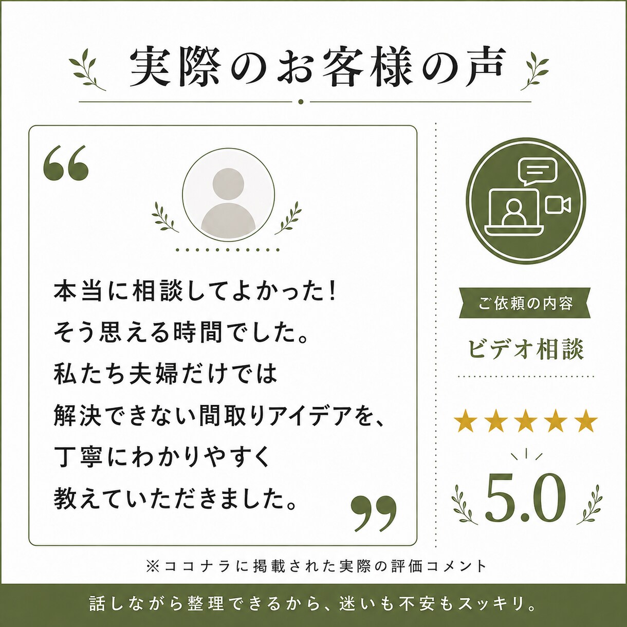 現役建築士が間取りの不安をビデオ相談で整理します 間取り確定前の最終確認や、直接話して相談したい方へ イメージ3