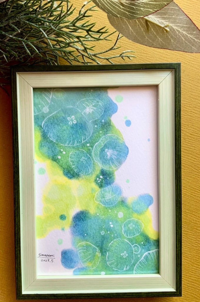 貴方の好きな色で植物、抽象画のアートを描きます 色のパワーを可愛いサイズのアートで感じてください イメージ4