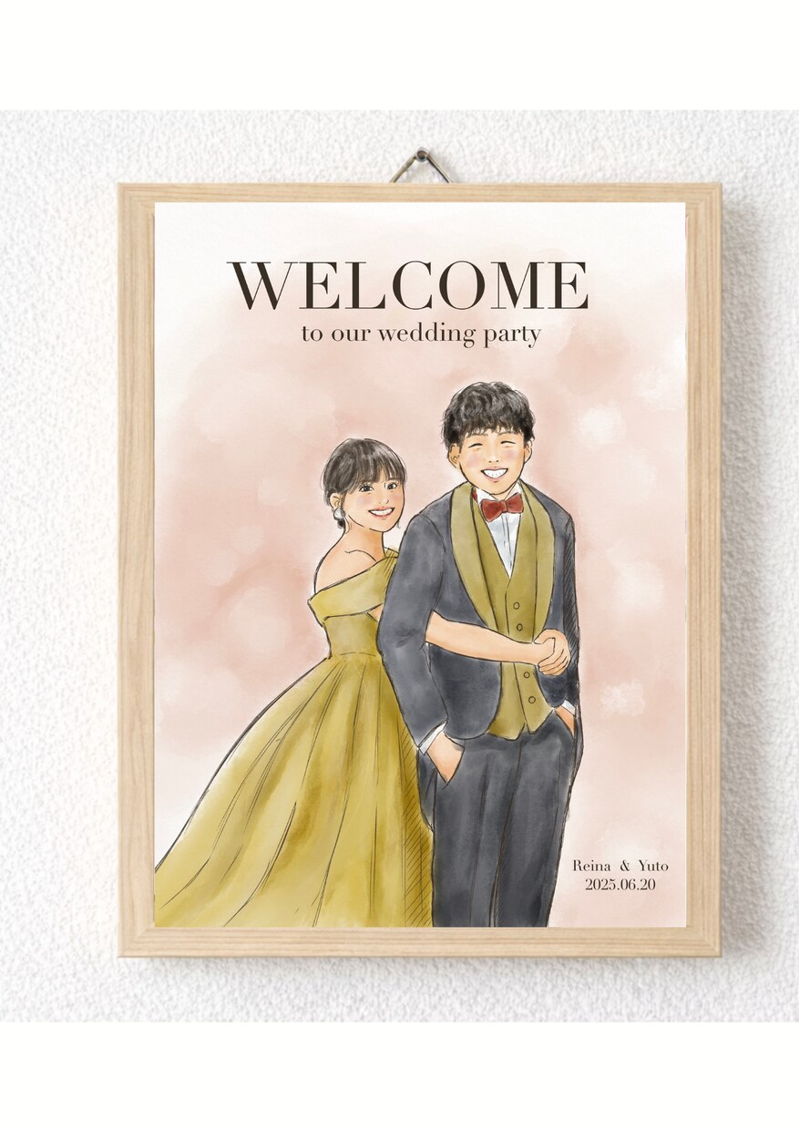 ウェルカムボード 似顔絵 イラスト描きます 結婚式の後も飾りたくなる一枚を作ります。 イメージ1
