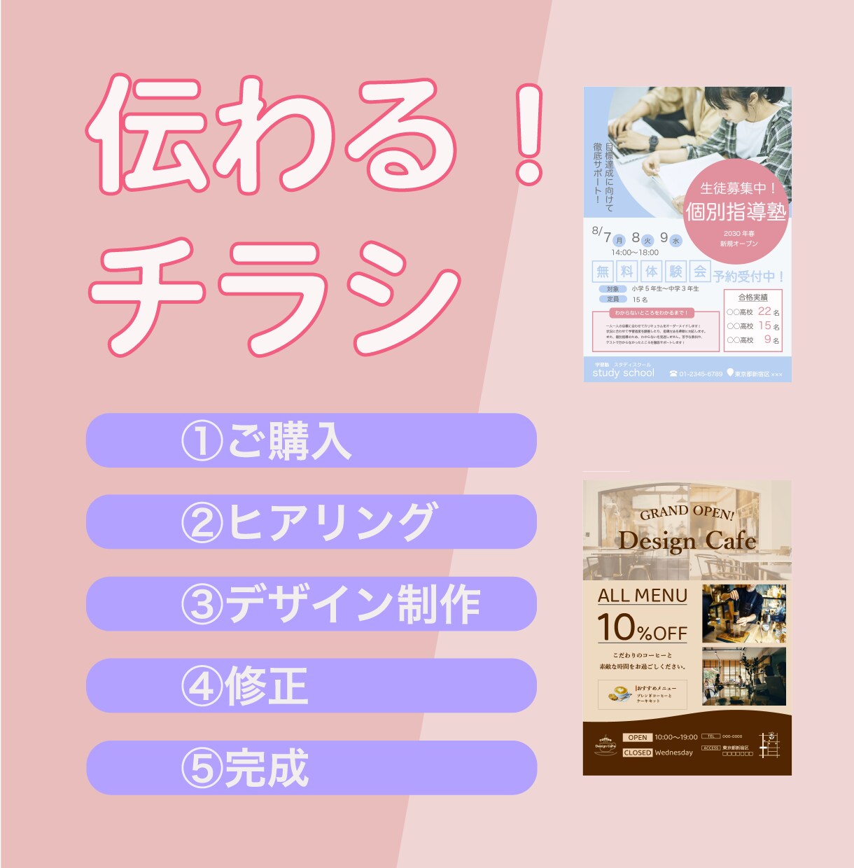 伝わる！チラシを丁寧に作成します 見やすいチラシを作成希望の方おまかせください！ イメージ1