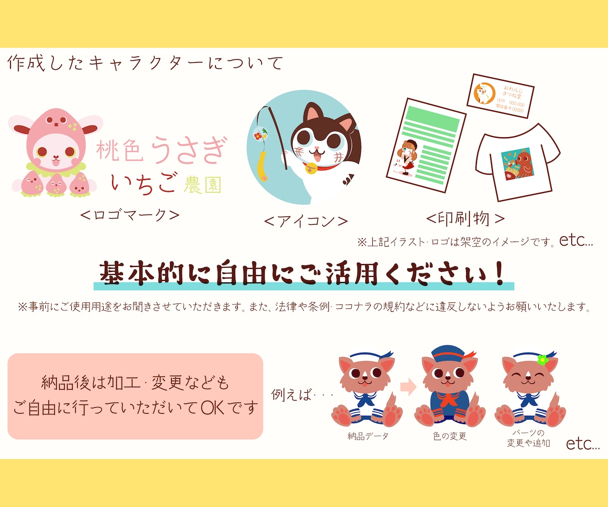 可愛いゆるキャラ・キャラクターを誕生させます ロゴマークやSNSアイコン、グッズに！商用利用可能です！ イメージ2
