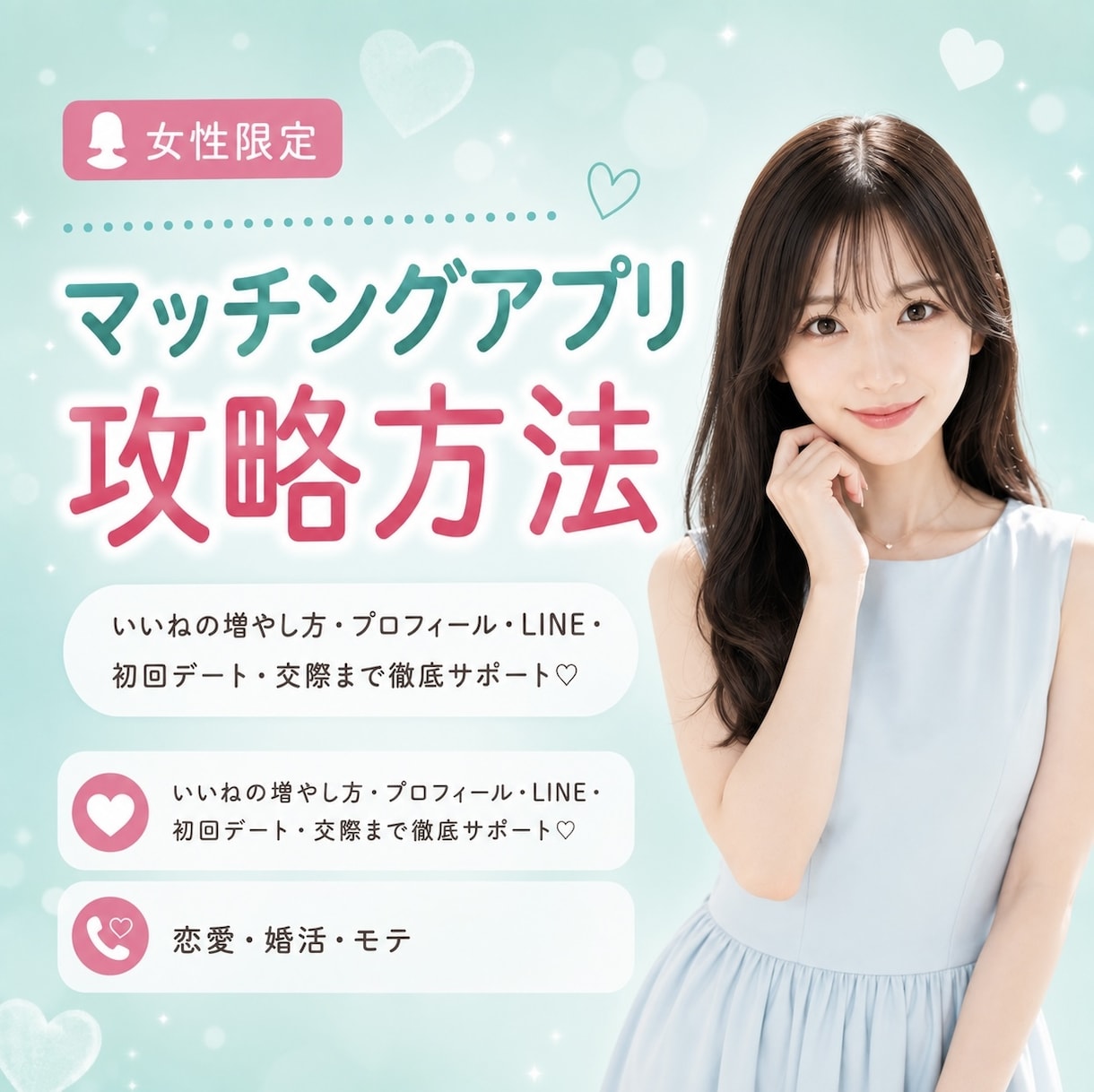慶應卒のお姉さんがマチアプ攻略を一緒に考えます いいねの貰い方・プロフィール・写真・LINE・初デート・交際 イメージ1