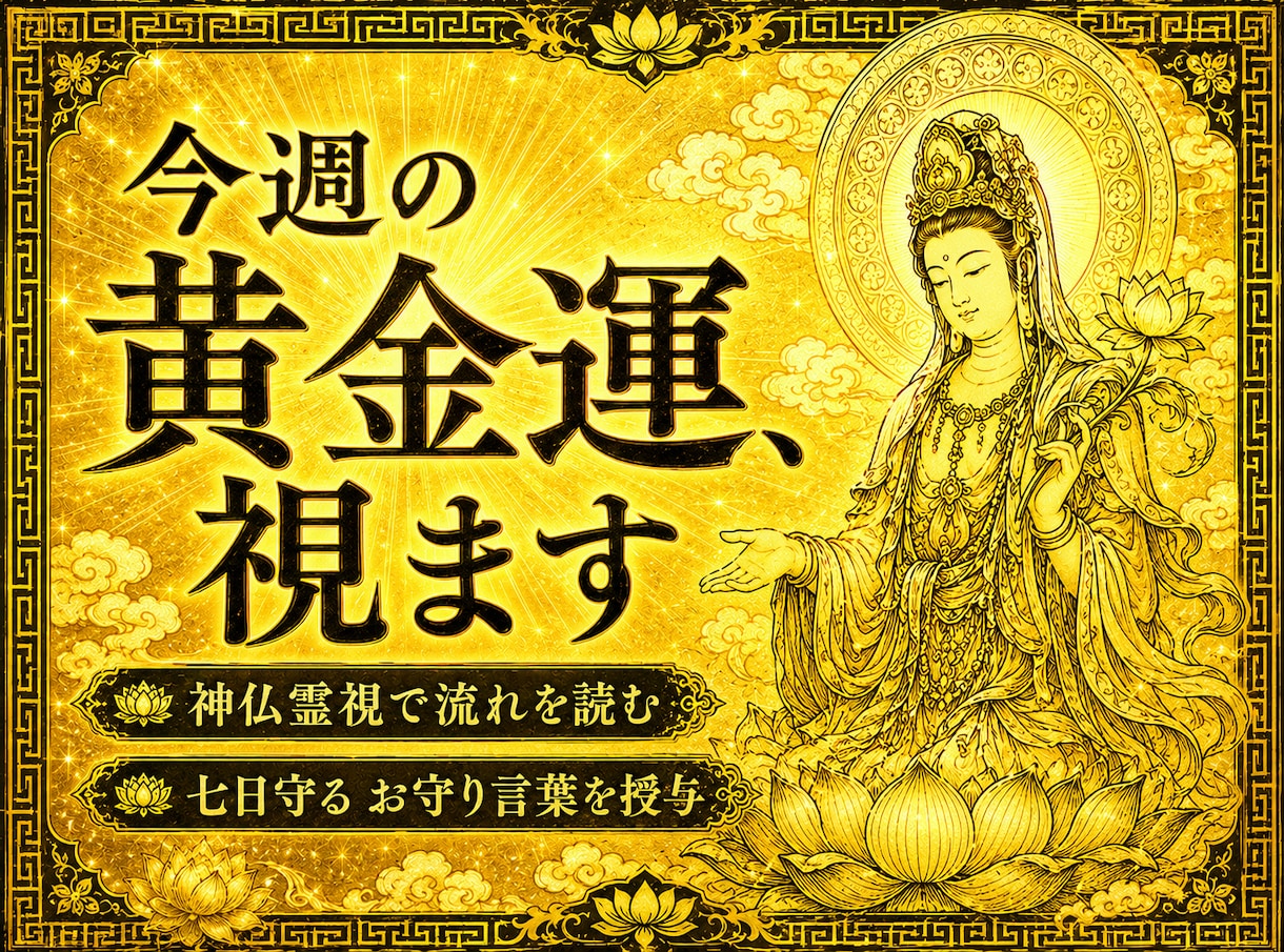 神仏霊視で今週の運気を読み解きます 七日間を守るお守り言葉を授けます イメージ1