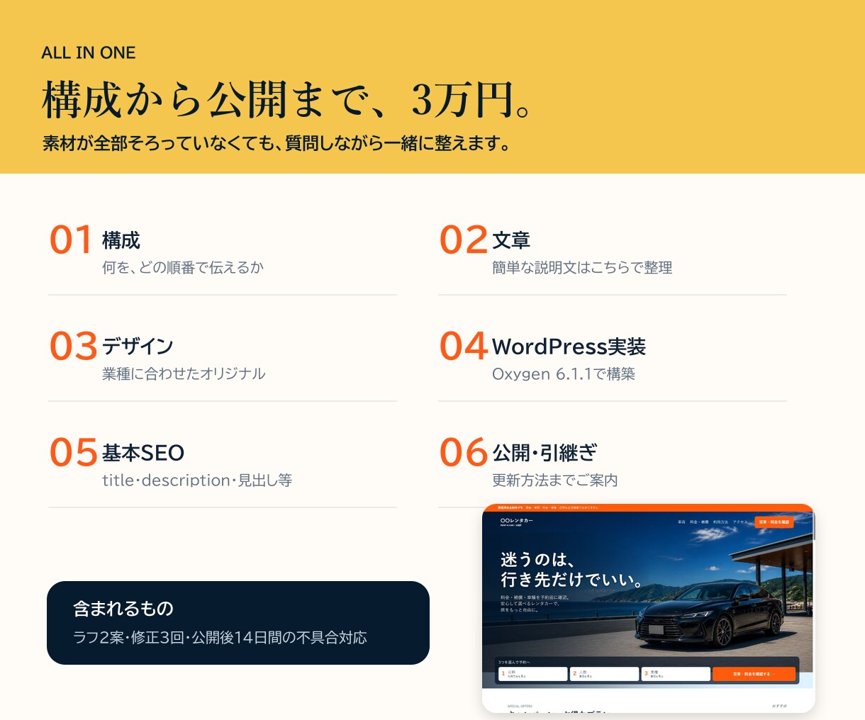 開業の信頼を作る1ページHPを3万円で制作します 構成・文章・スマホ対応までWordPressで伴走 イメージ6