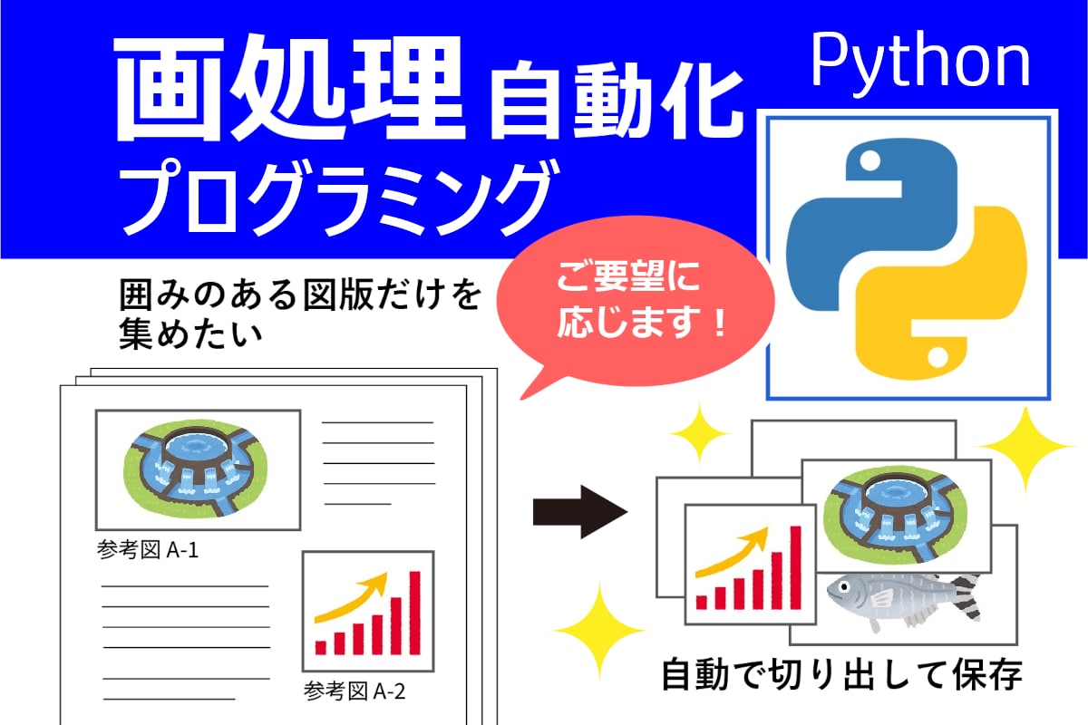 Python 画像処理 自動化ツール作成します PDF・画像・図面・Excel連携 事務作業を効率化します イメージ1