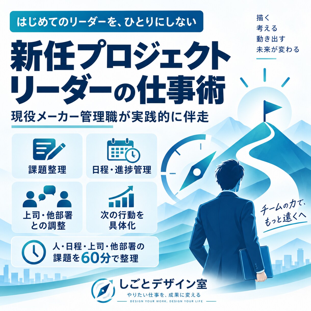 新任プロジェクトリーダーの悩みを整理します 人・日程・上司・他部署の課題を60分で整理 イメージ1
