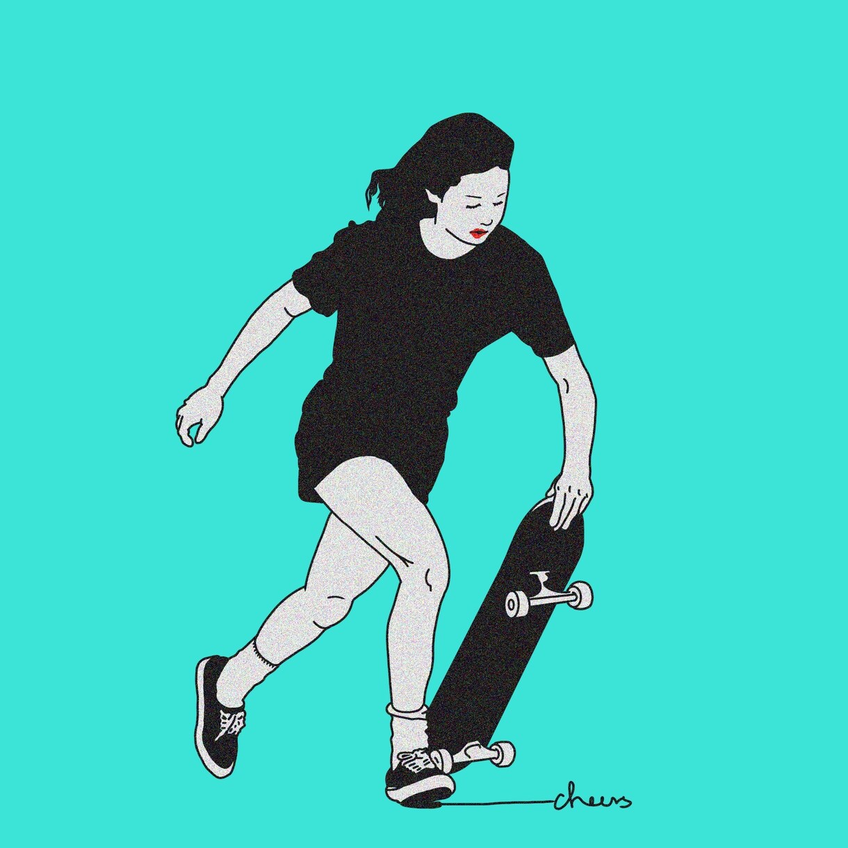 写真をシンプルな人物イラストにします 全身イラスト、バイク、車も描きます。 イメージ3