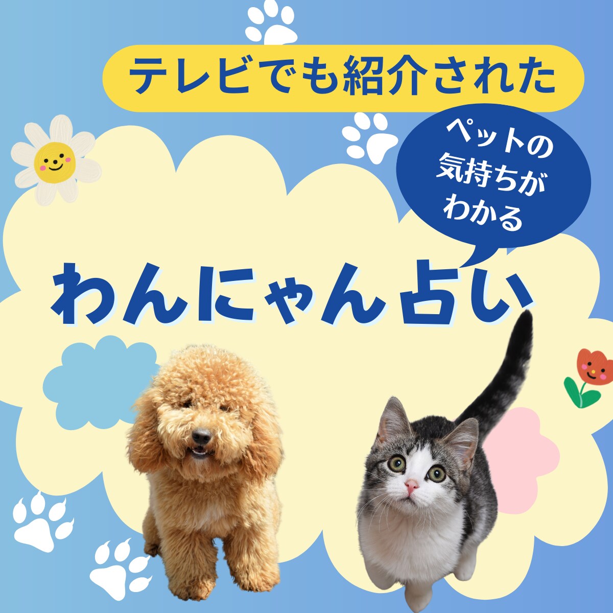 あなたのペットの気持ちをタロットカードで占います テレビでも紹介された「わんにゃん占い」ならわかるペットの心 イメージ1