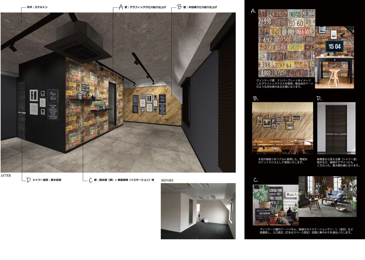 店舗・オフィスのインテリアプラン提案します 賃貸用オフィス、店舗、シェアハウス向けインテリアデザイン提案 イメージ1