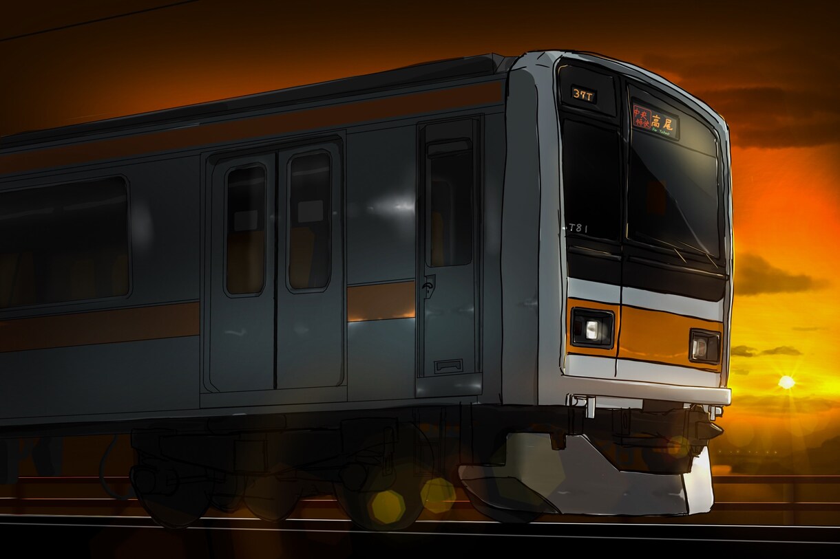 電車のイラストを背景付きで描きます 電車のイラストが欲しい方、お任せ下さい！ イメージ9