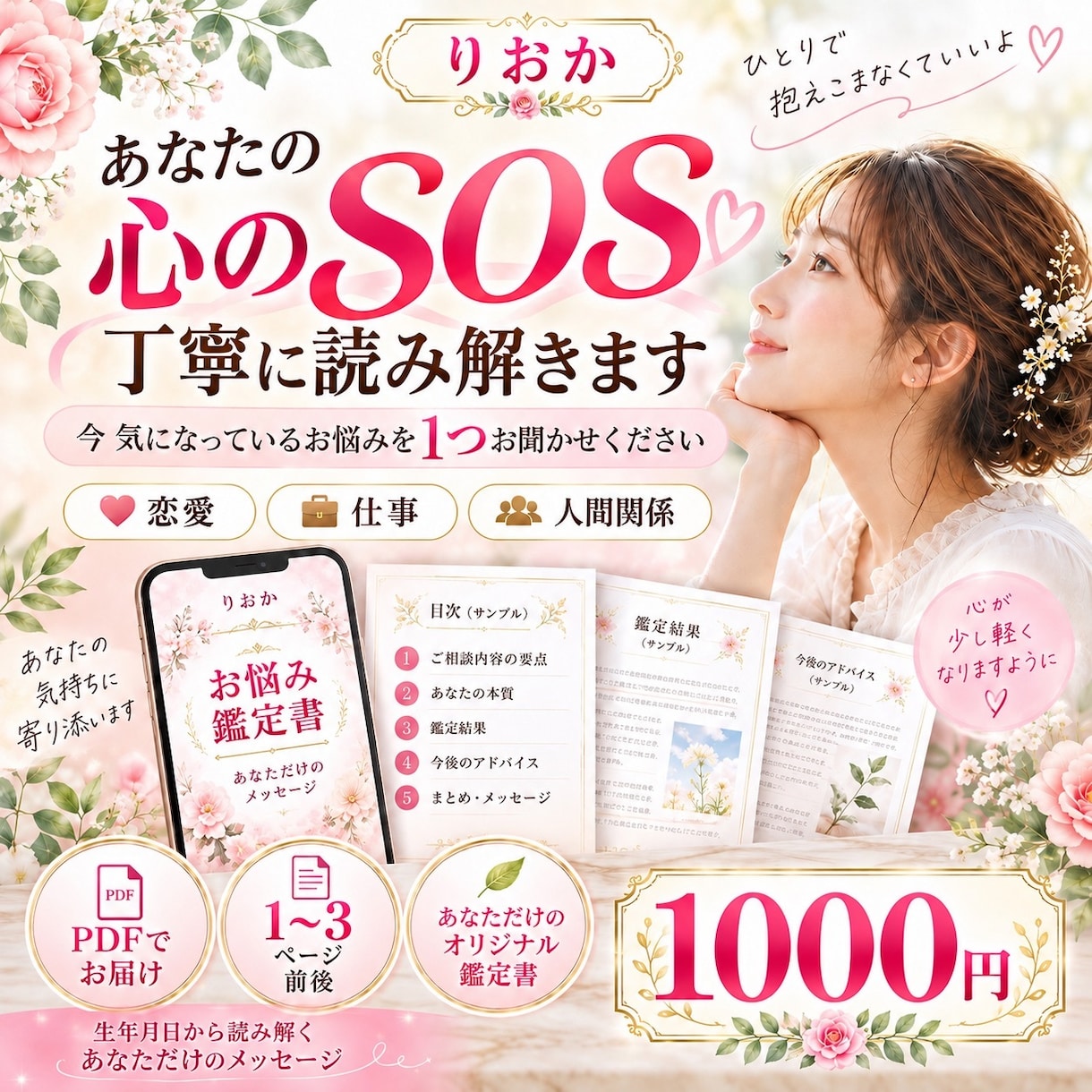 あなたの心のSOSを丁寧に読み解きます 今いちばん気になるお悩みを1つお聞かせください イメージ3