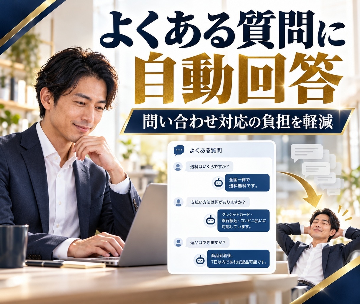 WordPressの問い合わせ対応を自動化します よくある質問への回答負担を減らします イメージ1