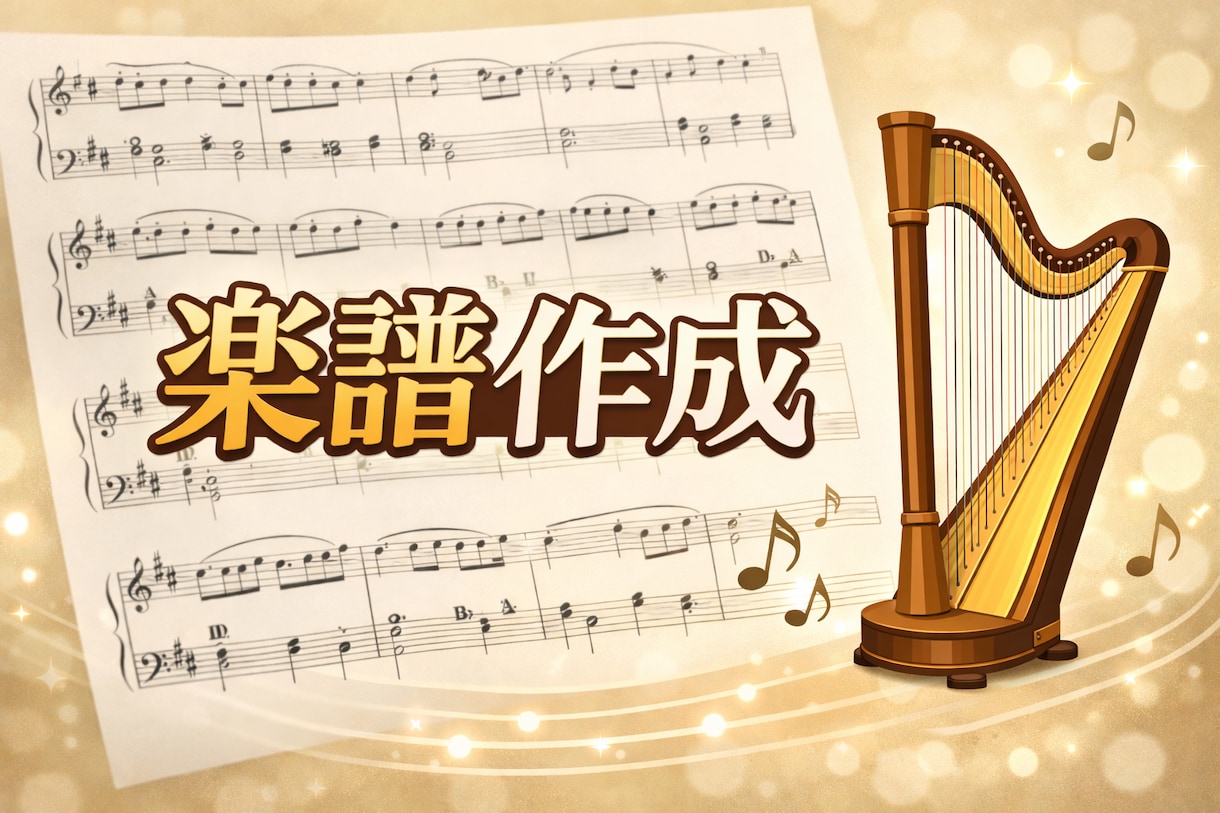 ハープ楽譜の浄書（清書）を承ります MuseScoreで作成・楽譜浄書（ハープペダル表記対応可） イメージ1