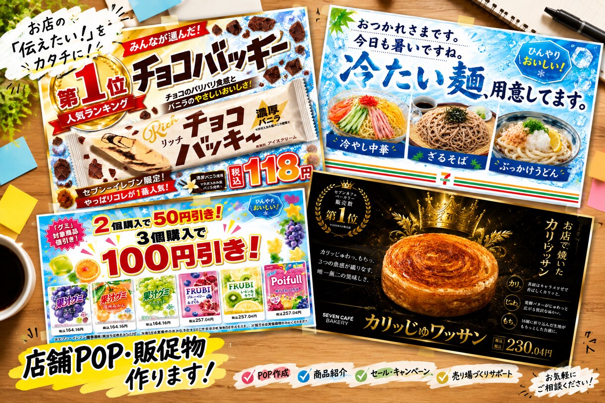 店舗POP・販促物を作成します 現場目線で「目を引く・伝わる」POPを作ります イメージ5