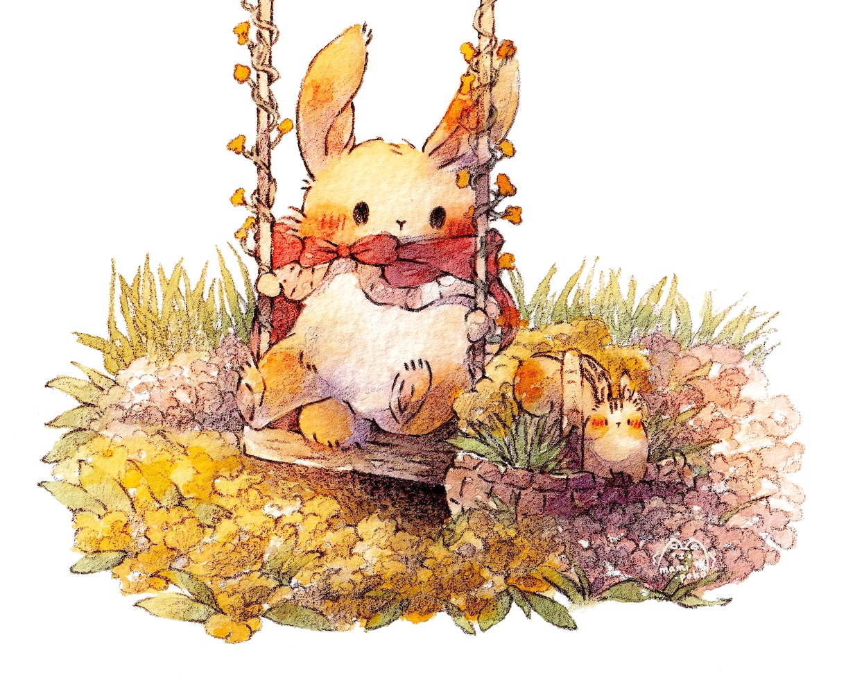 可愛い動物キャラクター、アイコンお描きします 水彩イラストでふんわり絵に仕上げます イメージ7