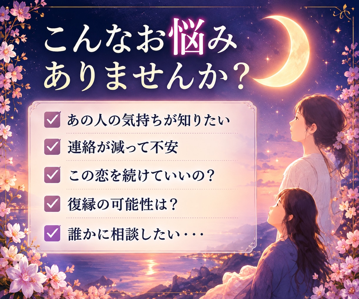 あの人の気持ちをタロットで優しく読み解きます あなたの不安に寄り添い、心を込めて丁寧に鑑定します イメージ2