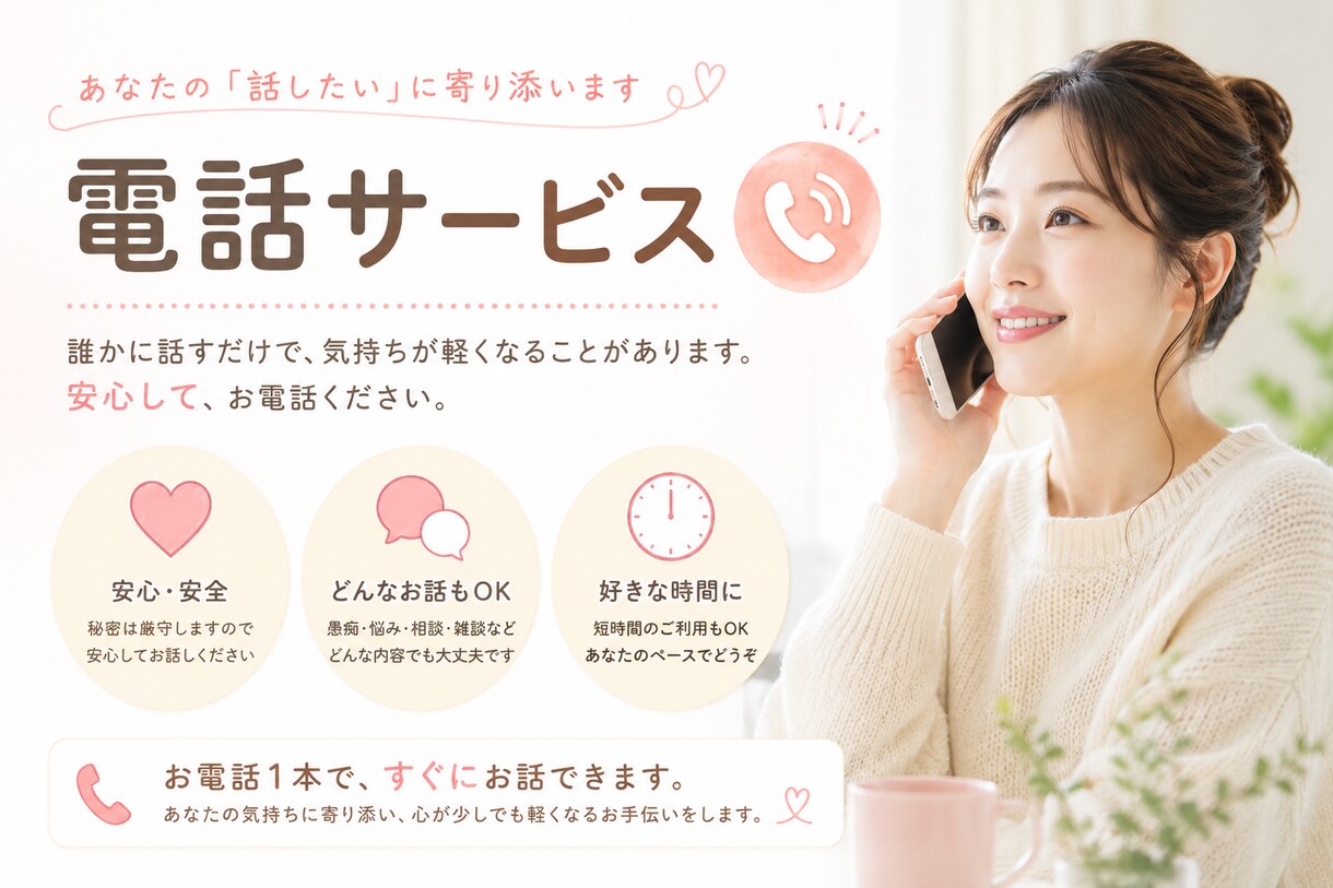 雑談・愚痴・相談何でもお聞きします 気軽にお話ししませんか？雑談・愚痴・相談何でもお聞きします イメージ1