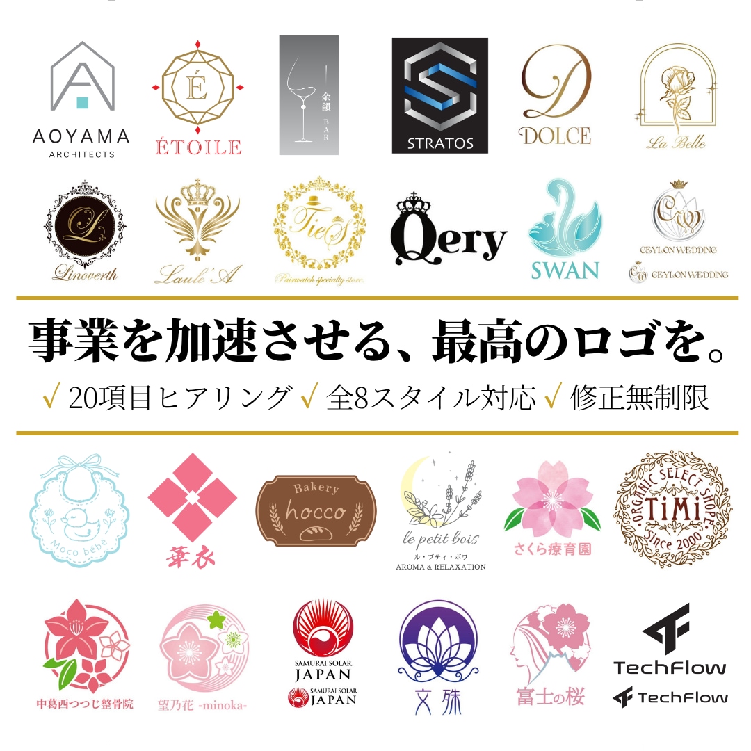 業種に最適なロゴを20項目ヒアリングで制作します 個人事業主・店舗・法人｜業種特化チームが3案提案・修正無制限 イメージ1