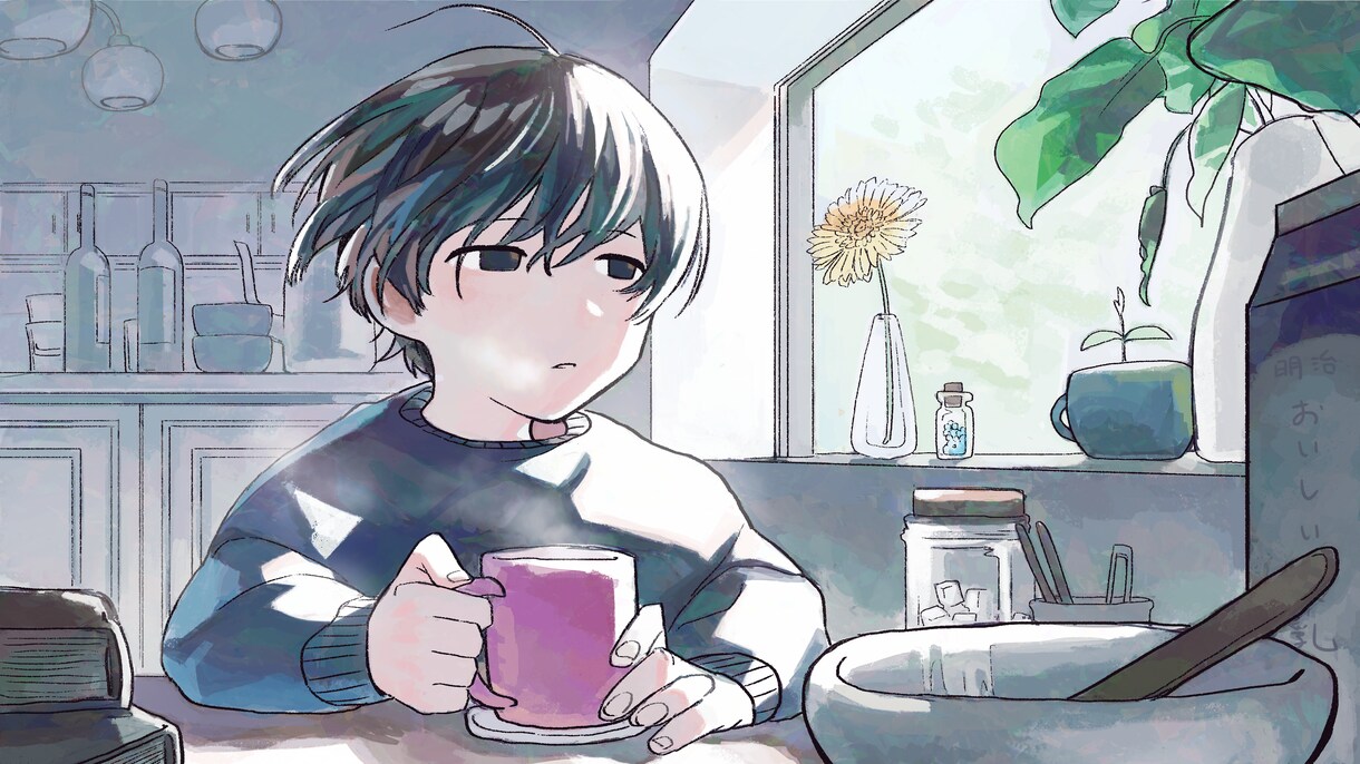 商用可・修正無制限◎エモい背景とキャラ描きます オリジナル楽曲のMVにあなただけの世界観を イメージ2