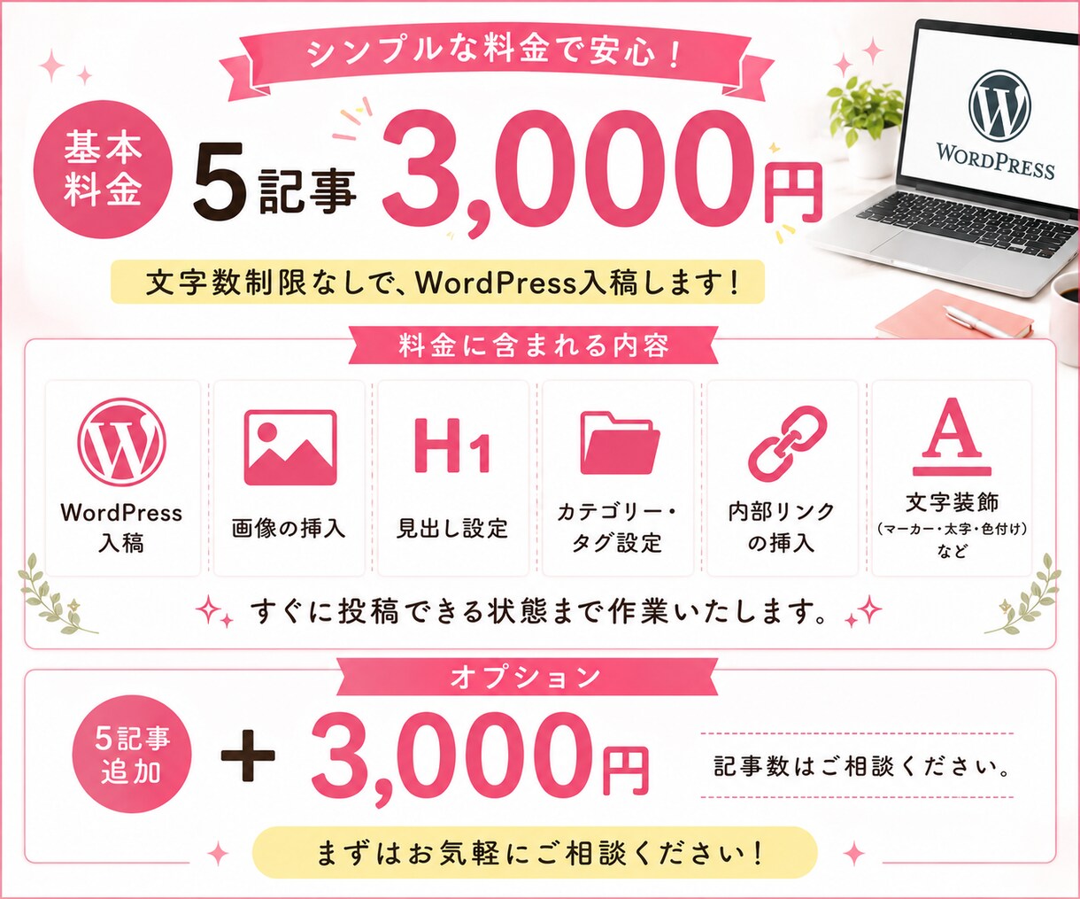 Wordpressの記事入稿・読みやすく装飾します 面倒な入稿作業を丸ごとお任せ！画像挿入・装飾・見出しまで対応 イメージ2