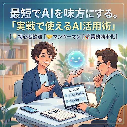 初心者大歓迎！AIについて1対1で教えます AIをあなたの最強の秘書に。基礎から活用術まで丁寧に伝授 イメージ1