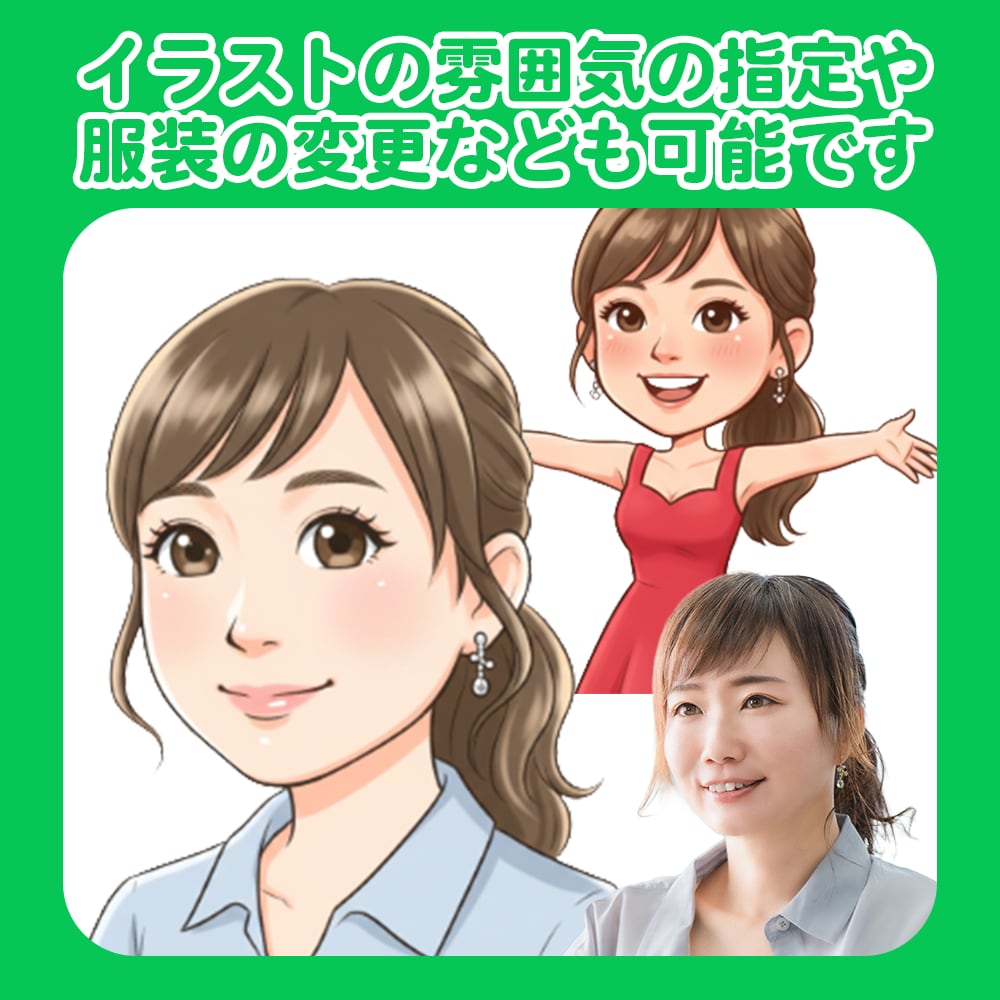 写真からオリジナル似顔絵LINEスタンプ作成します 個人利用｜営利目的｜企業でもOK！デザインデータお渡しします イメージ3