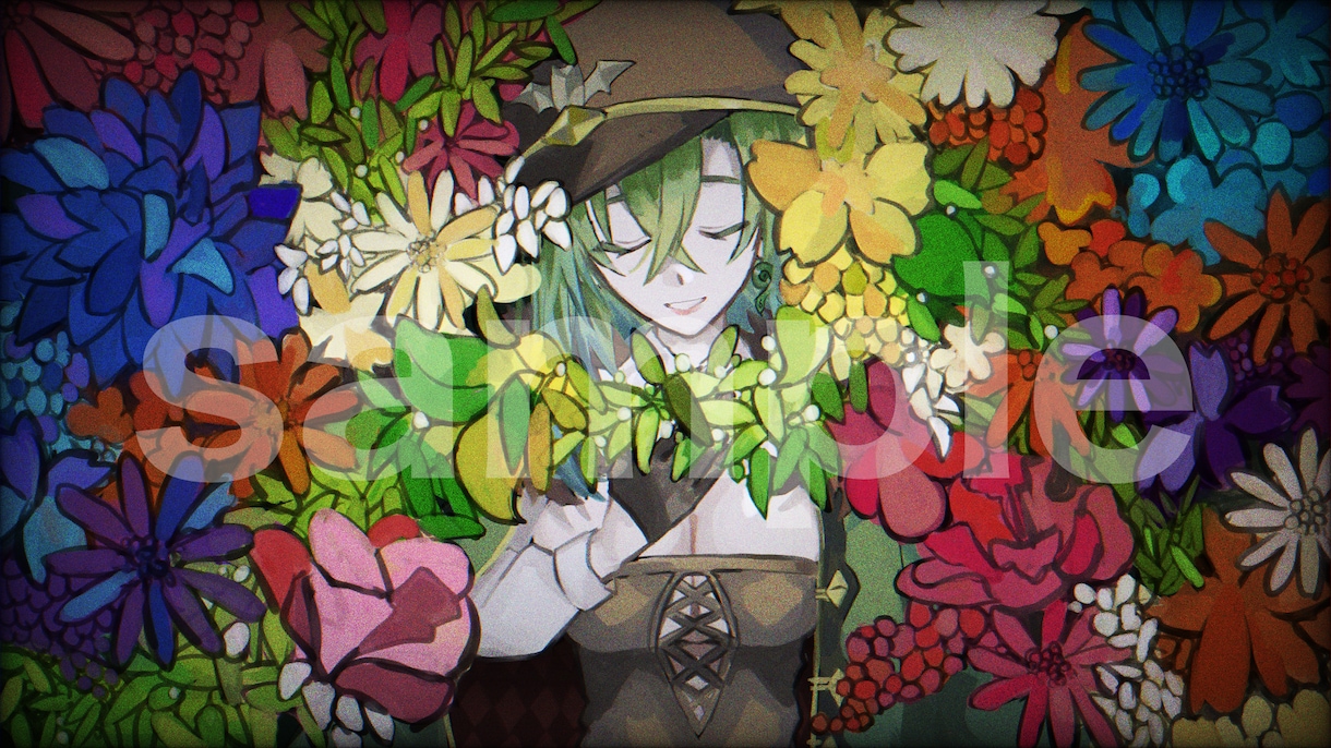 歌ってみた、動画のMVイラスト描きます 本家寄り/オリジナル、どちらも対応・表情差分2枚無料 イメージ3