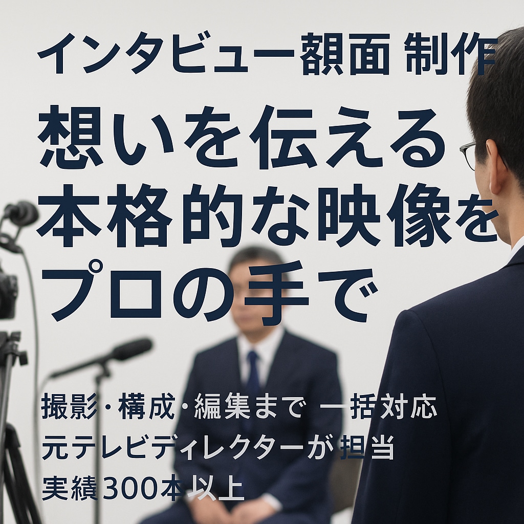 企業PR向けインタビュー動画を撮影・編集します 元TVディレクターが撮影から編集までワンストップ対応 イメージ1