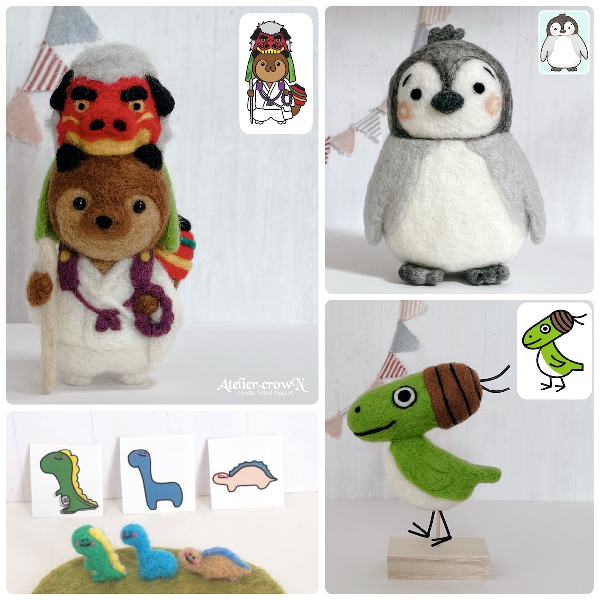 オリジナルキャラを羊毛フェルトのマスコットにします 写真や画像、手書きのイラストからお作りします☆ イメージ5