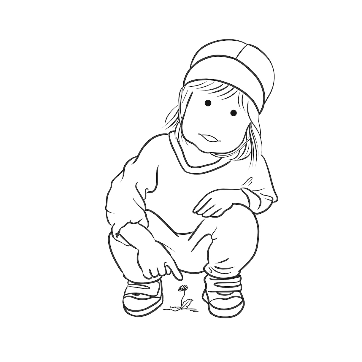 写真をもとに、やさしい線画イラストを描きます SNSやプロフィール画像に使いやすい、やさしい線画です イメージ1