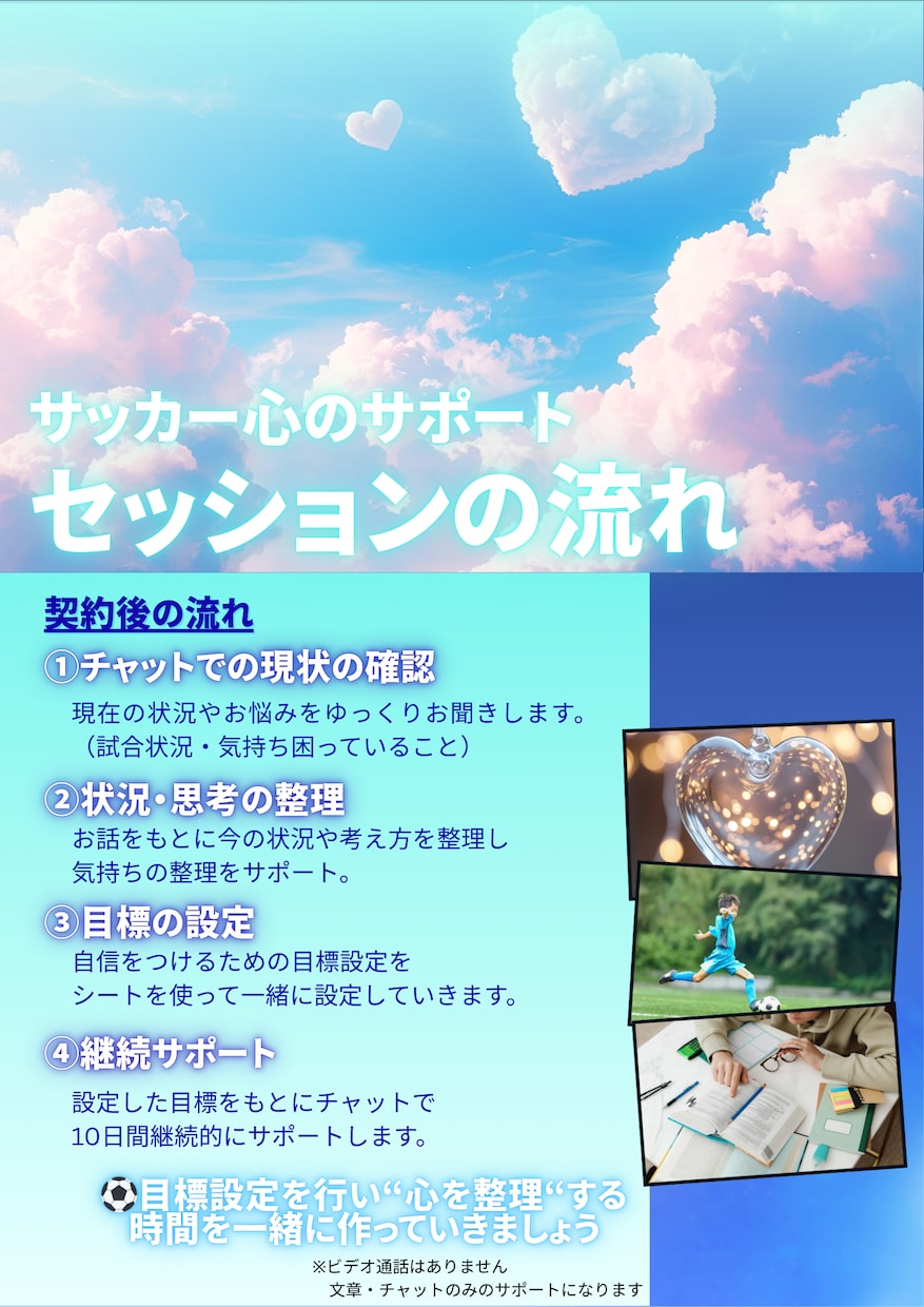 ミスで落ち込む子どもの気持ちを整えます 試合でミスすると消極的になる選手の思考を整えます イメージ2