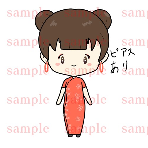 チャイナドレスを着た女の子販売します SNSアイコンやビジネス、動画など！商用利用可！ イメージ5