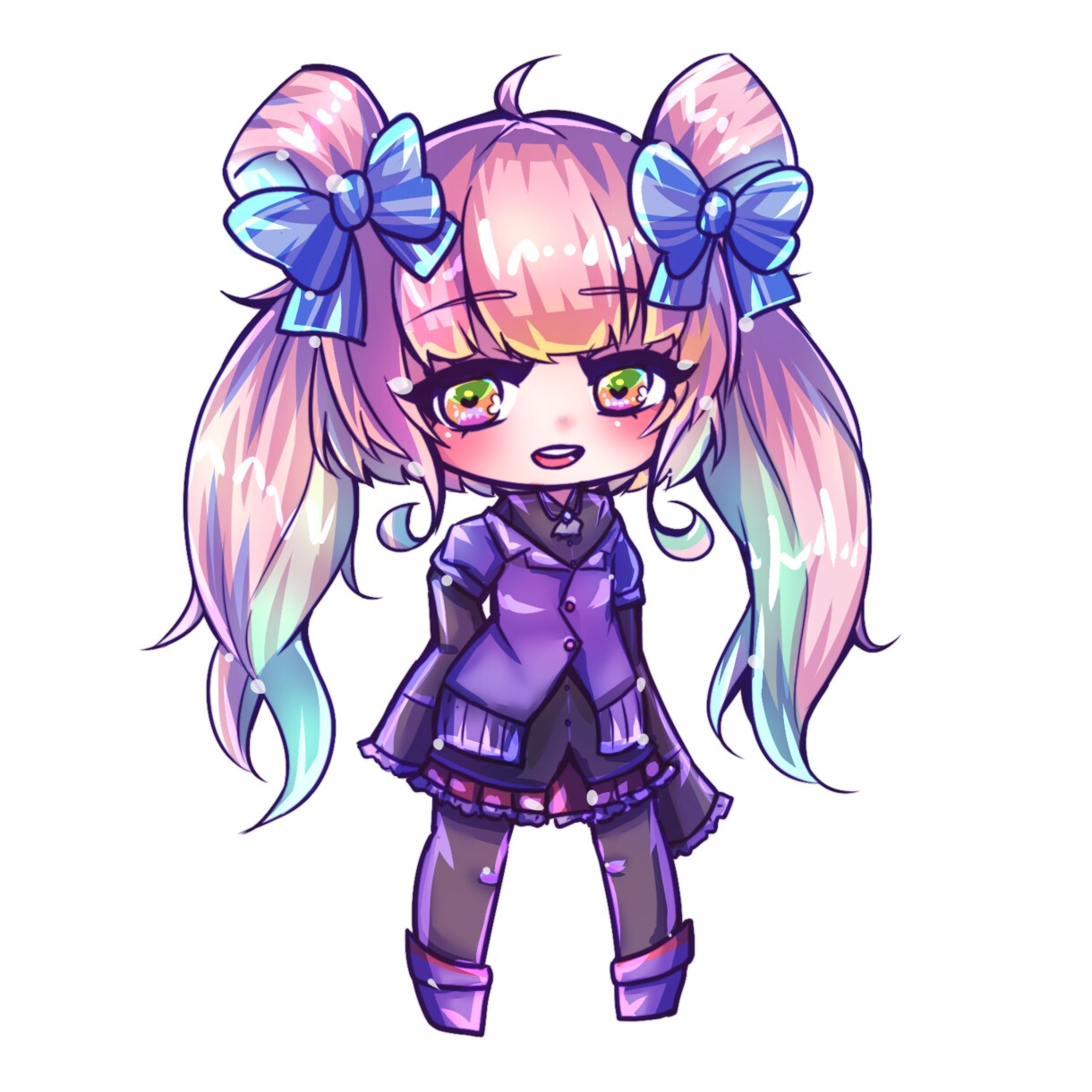 可愛いディフォルメイラスト描きます 髪がつやつやのデフォルメ（全身）イラストを描きます イメージ4