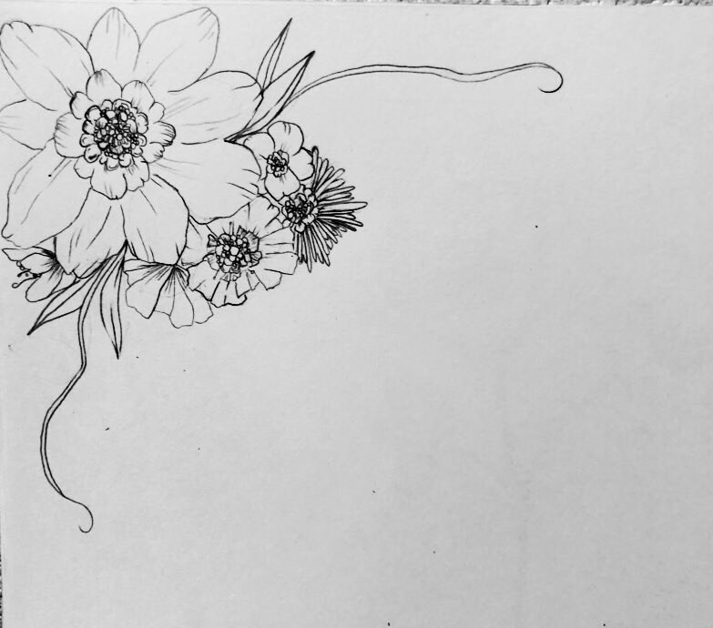 線画のみのお花の絵描きます いろんな用途でご使用できます。 イメージ2